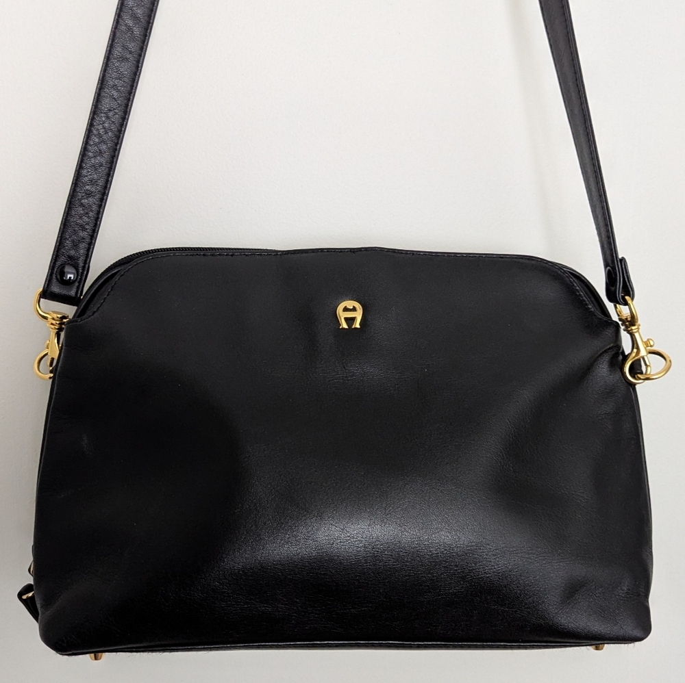 Etienne Aigner Black Leather Shoulder Bag